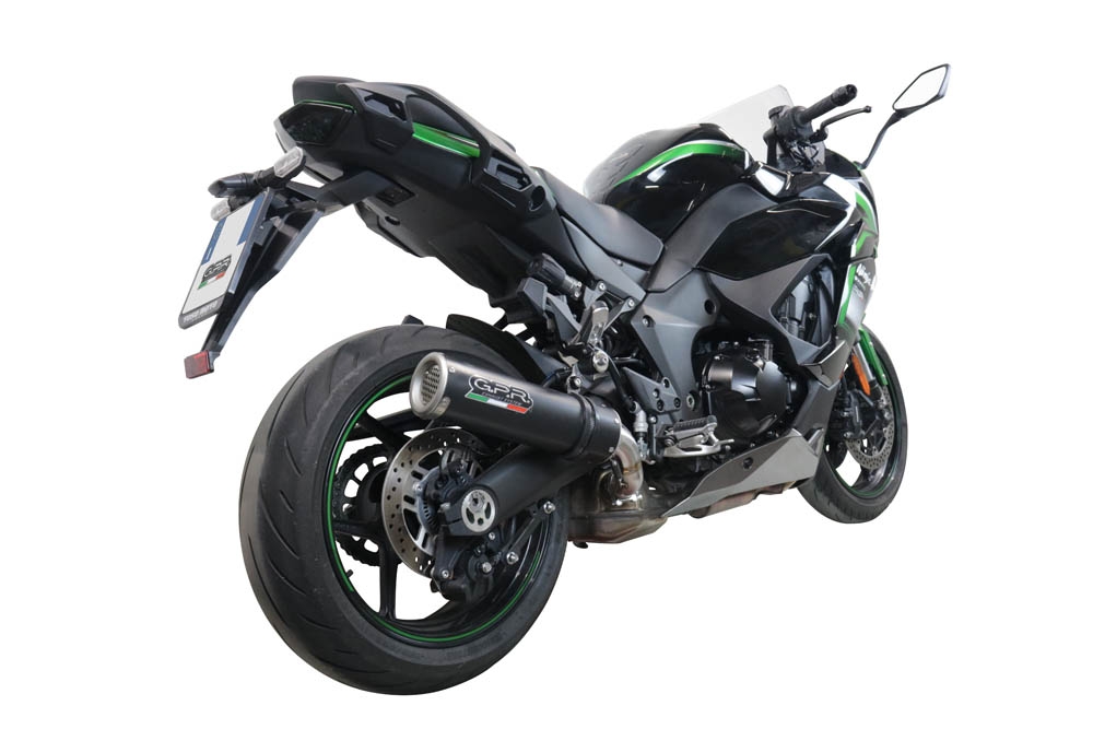 Escape compatível com Kawasaki Ninja 1000 Sx 2020-2020, M3 Black Titanium, Escape legal, homologado, silenciador com db killer removível e tubo de ligação específico 