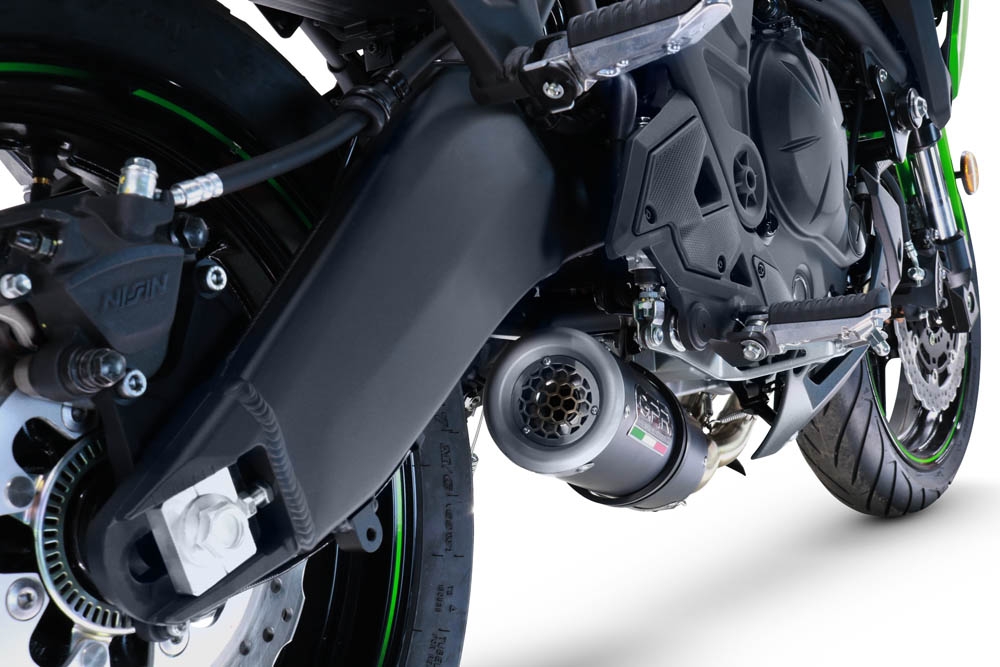 Escape compatível com Kawasaki Versys 650 2021-2022, M3 Black Titanium, Escape racing linha completa, silencioso mais coletor com dbkiller, não homologado 