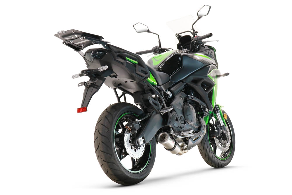 Escape compatível com Kawasaki Versys 650 2017-2020, M3 Inox , Sistema homologado com catalisador linha completa, silencioso mais coletor 