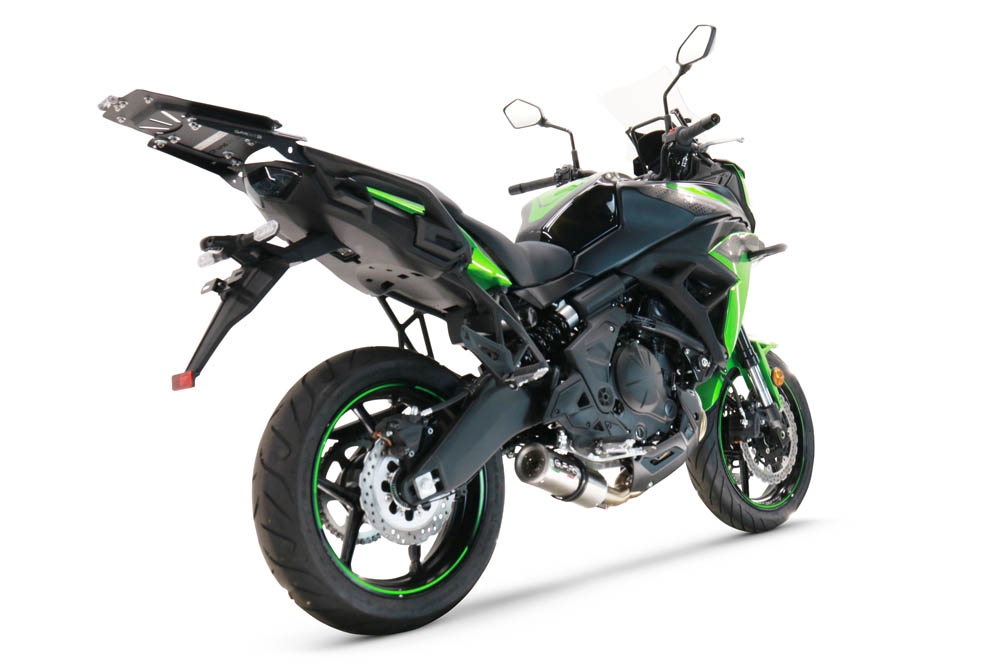 Escape compatível com Kawasaki Versys 650 2017-2020, M3 Inox , Sistema homologado com catalisador linha completa, silencioso mais coletor 