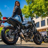 Escape compatível com Kawasaki Z 650 RS 2021-2023, M3 Inox , Silenciador homologado para ruído, com catalisador, linha completa 