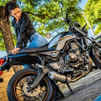 Escape compatível com Kawasaki Z 650 RS 2021-2023, Satinox, Silenciador homologado para ruído, com catalisador, linha completa 