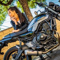 Escape compatível com Kawasaki Z 650 RS 2021-2023, Satinox, Silenciador homologado para ruído, com catalisador, linha completa 