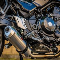 Escape compatível com Kawasaki Z 650 RS 2021-2023, Satinox, Silenciador homologado para ruído, com catalisador, linha completa 