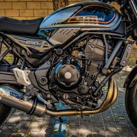 Escape compatível com Kawasaki Z 650 RS 2021-2023, Satinox, Silenciador homologado para ruído, com catalisador, linha completa 