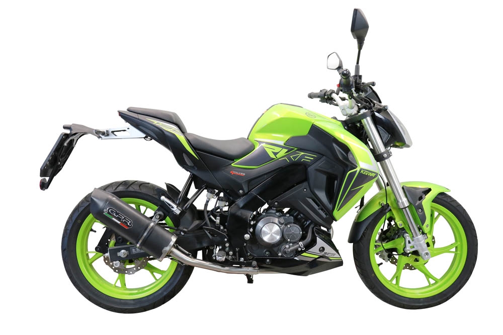Escape compatível com Keeway Rkf 125 2021-2023, Furore Evo4 Nero, Sistema homologado com catalisador linha completa, silencioso mais coletor 