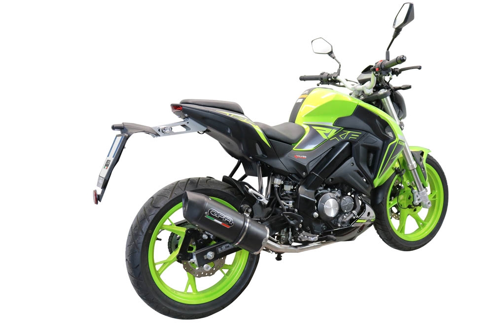 Escape compatível com Keeway Rkf 125 2021-2023, Furore Evo4 Nero, Sistema homologado com catalisador linha completa, silencioso mais coletor 
