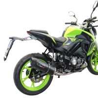 Escape compatível com Keeway Rkf 125 2021-2023, Furore Evo4 Nero, Sistema homologado com catalisador linha completa, silencioso mais coletor 