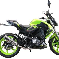 Escape compatível com Keeway Rkf 125 2018-2020, M3 Inox , Sistema homologado com catalisador linha completa, silencioso mais coletor 