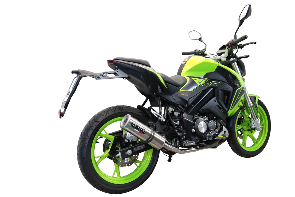 Escape compatível com Keeway Rkf 125 2018-2020, M3 Inox , Sistema homologado com catalisador linha completa, silencioso mais coletor 