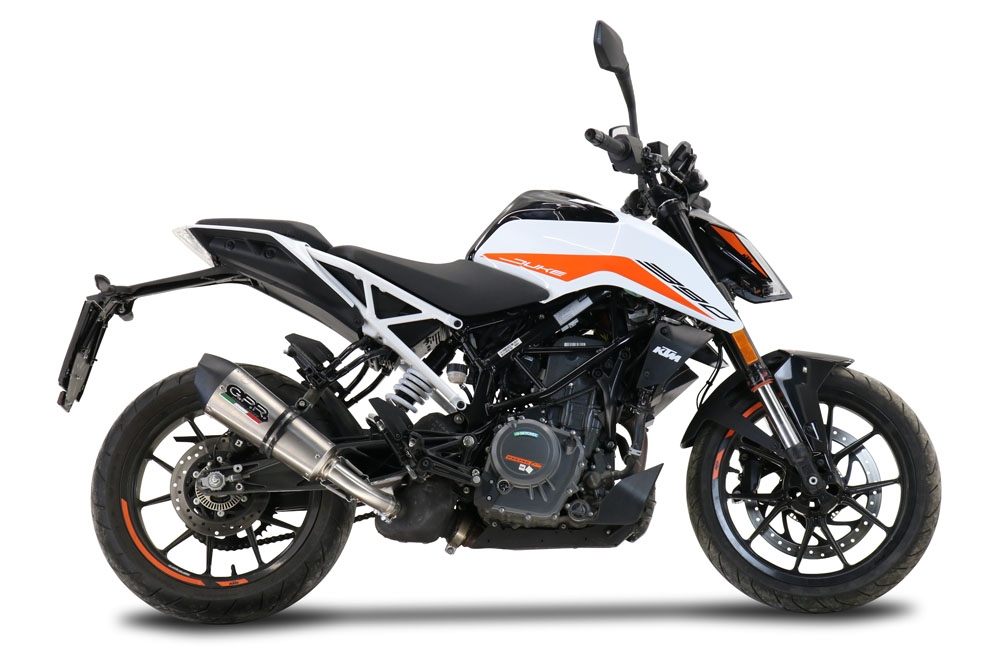 GPR escape compatível com  Ktm Duke 390 2021-2024, New Grand Prix Evo Titanium, Escape legal, homologado, silenciador com db killer removível e tubo de ligação específico 