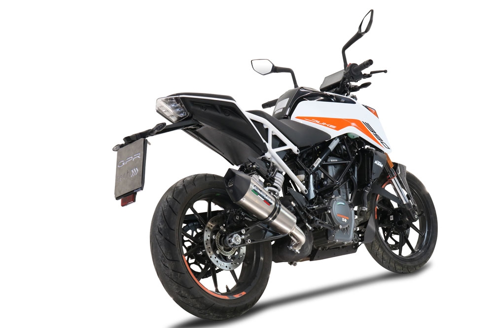 GPR escape compatível com  Ktm Duke 390 2021-2024, New Grand Prix Evo Titanium, Escape legal, homologado, silenciador com db killer removível e tubo de ligação específico 