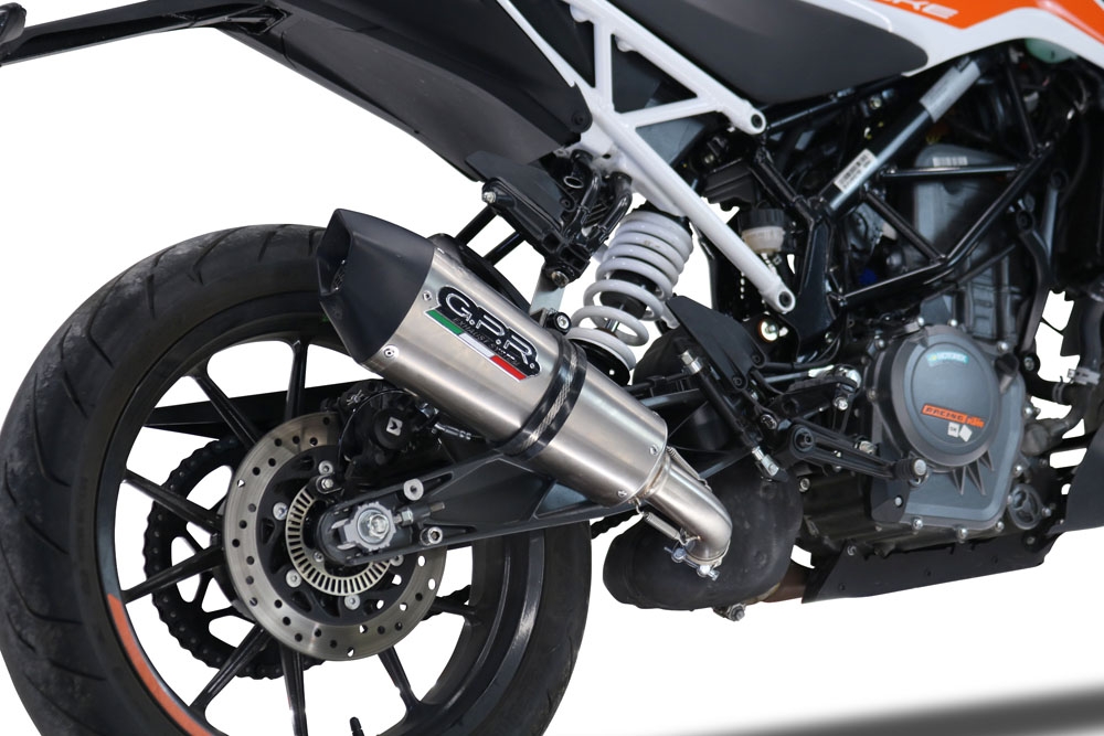 GPR escape compatível com  Ktm Duke 390 2021-2024, New Grand Prix Evo Titanium, Escape legal, homologado, silenciador com db killer removível e tubo de ligação específico 
