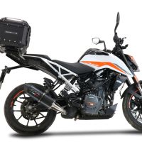 Top case em alumínio, com porta-bagagens específico em alumínio cor preto com placa específica incluída Top case maletas GPR TECH compatível com Ktm Duke 125 2021/2023 e5