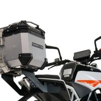 Top case em alumínio, com porta-bagagens específico em alumínio cor preto com placa específica incluída Top case maletas GPR TECH compatível com Ktm Duke 125 2021/2023 e5