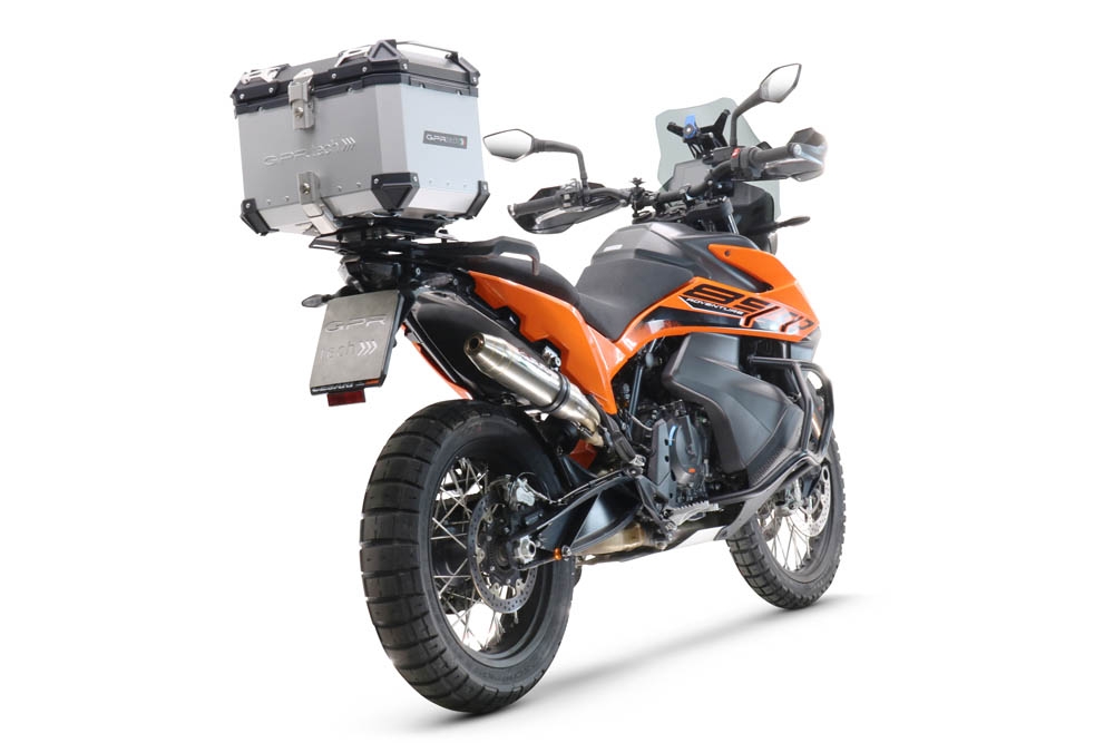 Top case em alumínio, cor prata com placa específica incluída Top case maletas GPR TECH compatível com Ktm Adventure 790 2021/2024 e5