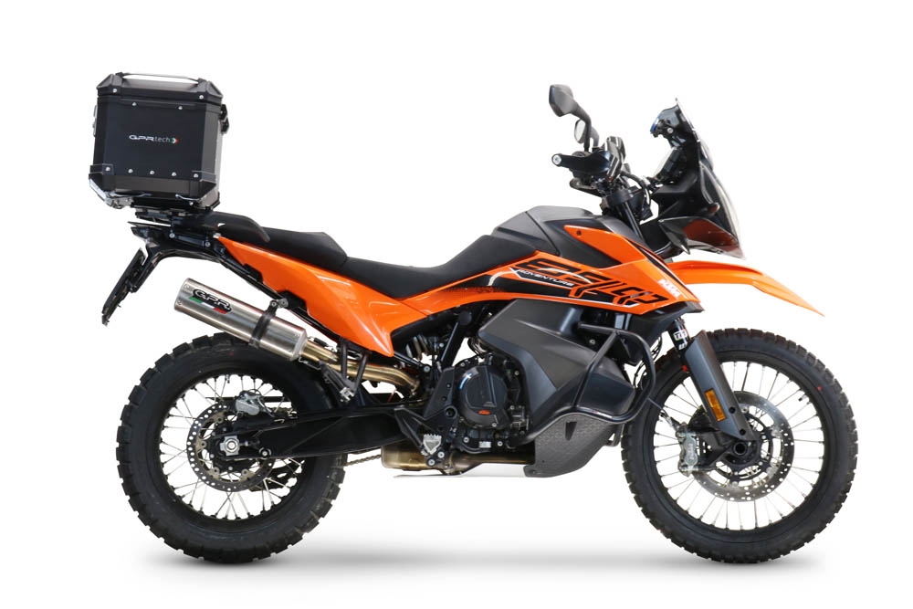Top case em alumínio, cor preta com placa específica incluída Top case maletas GPR TECH compatível com Husqvarna Norden 901 2022/2024 e5