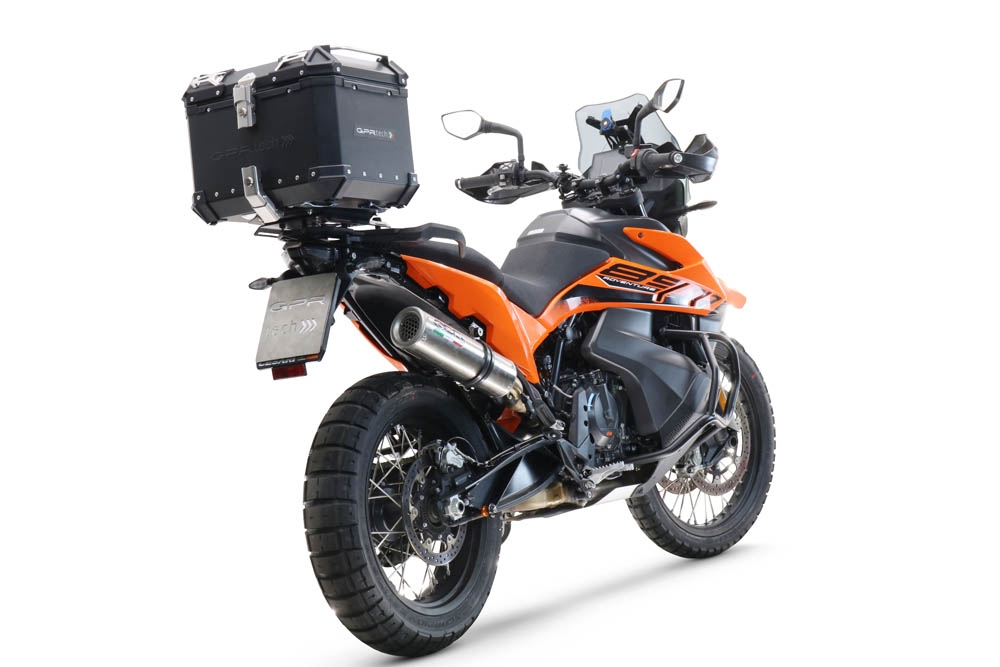 Top case em alumínio, cor preta com placa específica incluída Top case maletas GPR TECH compatível com Husqvarna Norden 901 2022/2024 e5