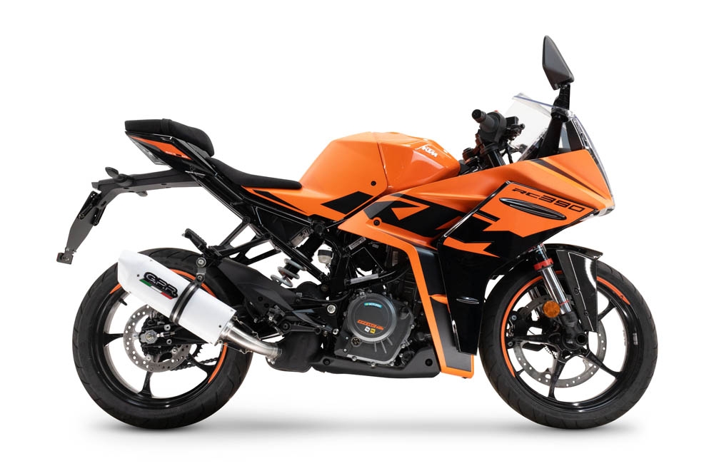 Escape compatível com Ktm Rc 125 2021-2024, Albus Evo4, Escape legal, homologado, silenciador com db killer removível e tubo de ligação específico 