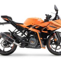 Escape compatível com Ktm Rc 125 2021-2024, Furore Evo4 Nero, Escape legal, homologado, silenciador com db killer removível e tubo de ligação específico 