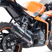 Escape compatível com Ktm Rc 125 2021-2024, Furore Evo4 Nero, Escape legal, homologado, silenciador com db killer removível e tubo de ligação específico 