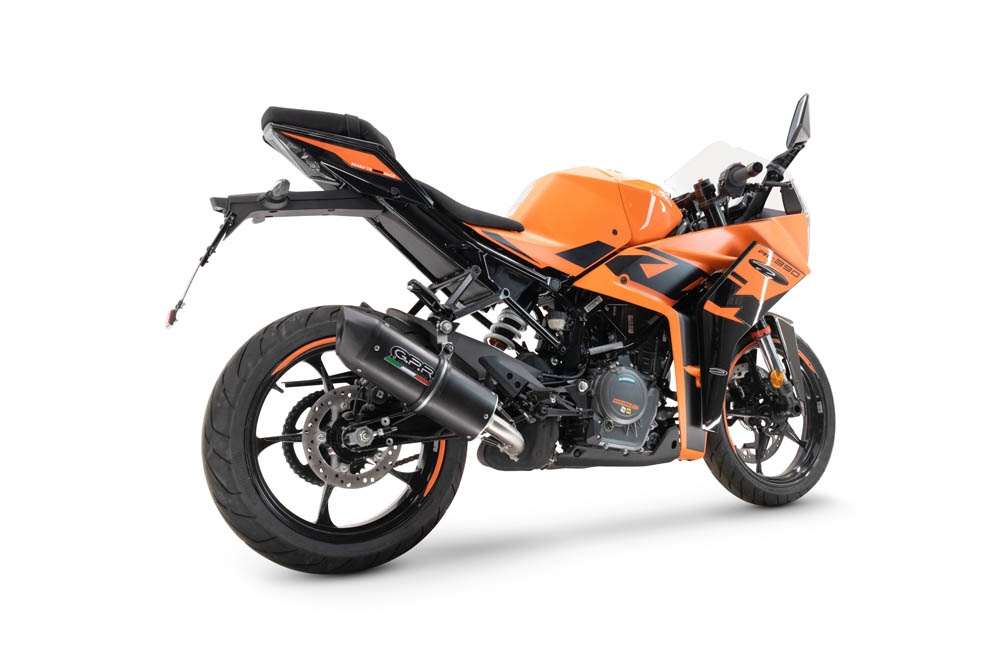 Escape compatível com Ktm Rc 125 2021-2024, Furore Evo4 Nero, Escape legal, homologado, silenciador com db killer removível e tubo de ligação específico 