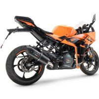 Escape compatível com Ktm Rc 125 2021-2024, Furore Evo4 Nero, Escape legal, homologado, silenciador com db killer removível e tubo de ligação específico 