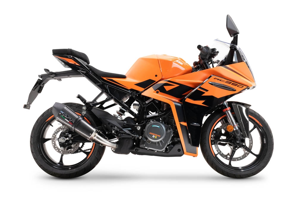 GPR escape compatível com  Ktm Rc 125 2021-2024, New Grand Prix Evo Titanium, Escape legal, homologado, silenciador com db killer removível e tubo de ligação específico 