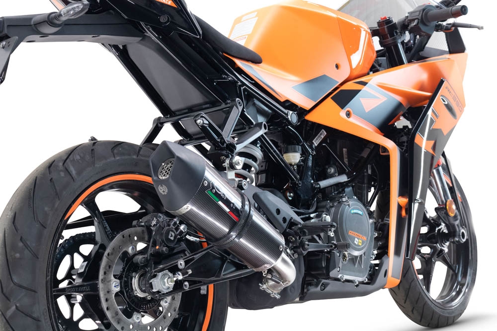 GPR escape compatível com  Ktm Rc 125 2021-2024, New Grand Prix Evo Titanium, Escape legal, homologado, silenciador com db killer removível e tubo de ligação específico 