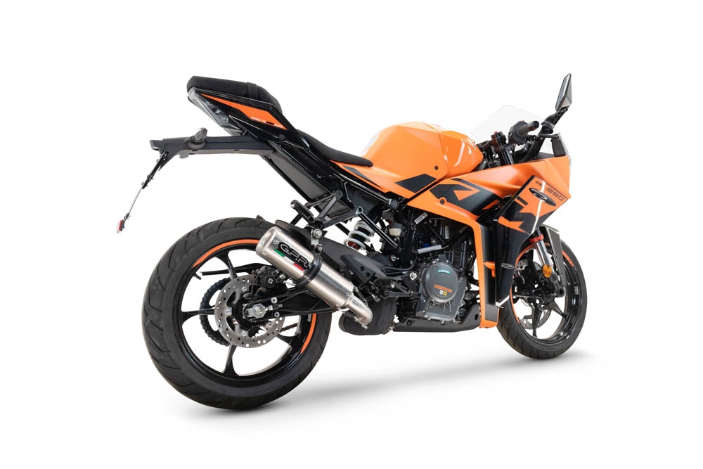Escape compatível com Ktm Rc 125 2021-2024, M3 Inox , Sistema racing Silencioso com tubo de ligação 