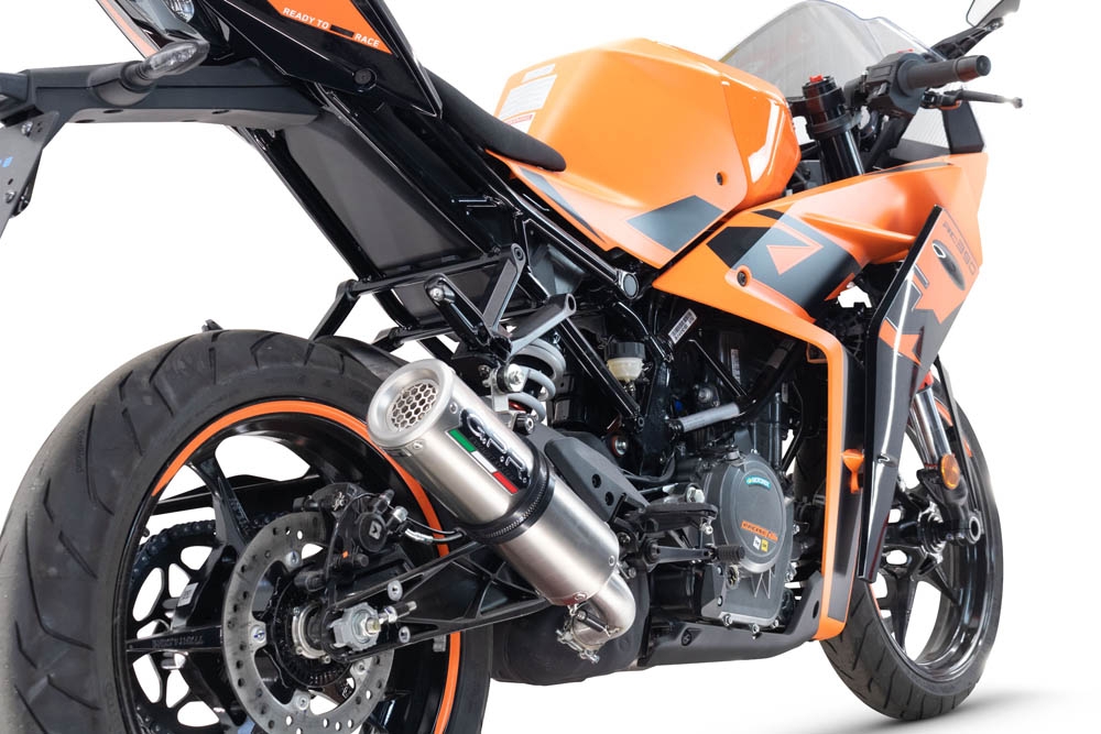 Escape compatível com Ktm Rc 125 2021-2024, M3 Inox , Sistema racing Silencioso com tubo de ligação 