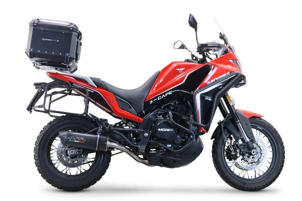Top case em alumínio, cor preta com placa específica incluída GPR TECH compatível com Moto Morini X-CAPE 650 2021/2024 e5