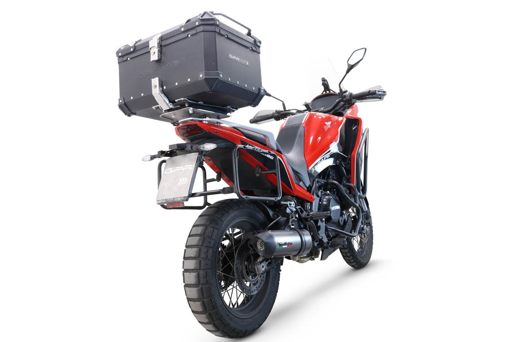 Top case em alumínio, cor preta com placa específica incluída GPR TECH compatível com Moto Morini X-CAPE 650 2021/2024 e5