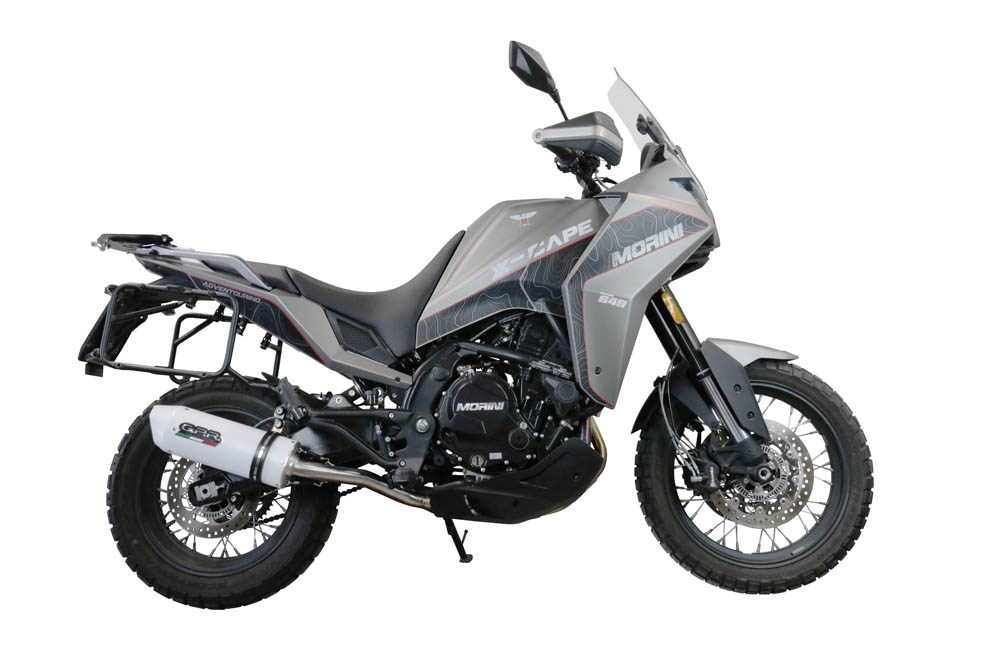 Escape compatível com Moto Morini X-CAPE 650 2021-2024, Albus Evo4, Escape homologado semi-completo com db killer removível e com catalisador 