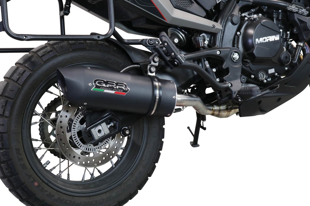 Escape compatível com Moto Morini X-CAPE 650 2021-2024, Furore Evo4 Nero, Escape homologado semi-completo com db killer removível e com catalisador 