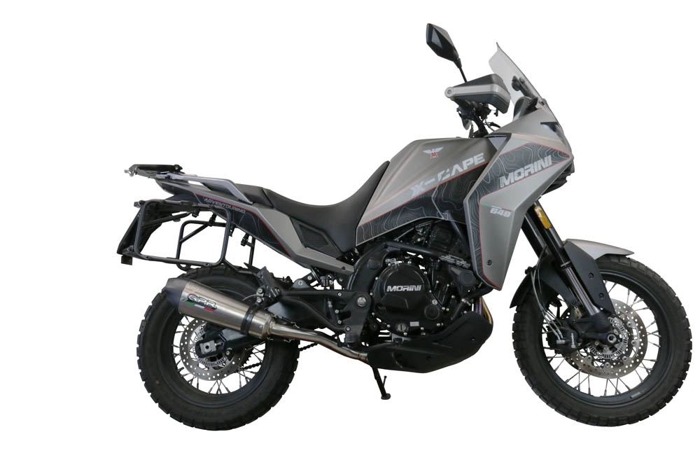 GPR escape compatível com  Moto Morini X-CAPE 650 2021-2024, New Grand Prix Evo Titanium, Escape homologado semi-completo com db killer removível e com catalisador 