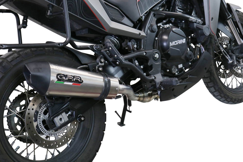 GPR escape compatível com  Moto Morini X-CAPE 650 2021-2024, New Grand Prix Evo Titanium, Escape homologado semi-completo com db killer removível e com catalisador 
