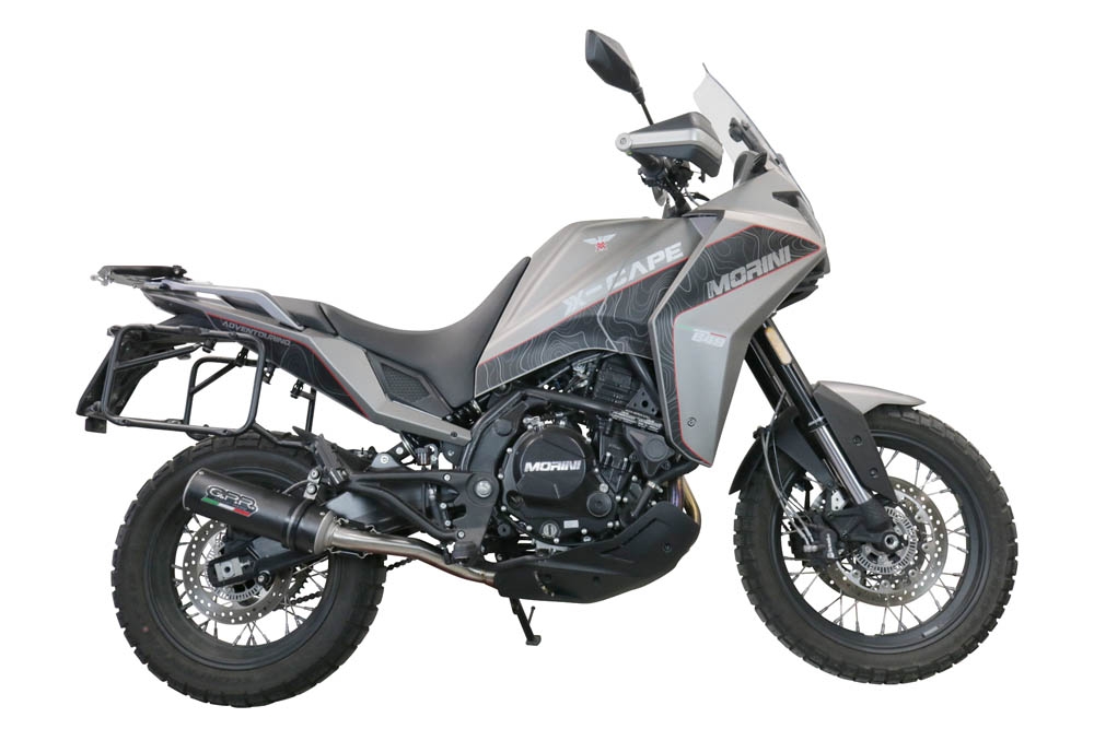 Escape compatível com Moto Morini X-CAPE 650 2021-2024, M3 Black Titanium, Escape homologado semi-completo com db killer removível e com catalisador 