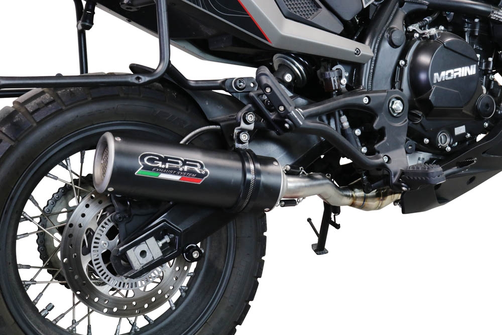 Escape compatível com Moto Morini X-CAPE 650 2021-2024, M3 Black Titanium, Escape homologado semi-completo com db killer removível e com catalisador 