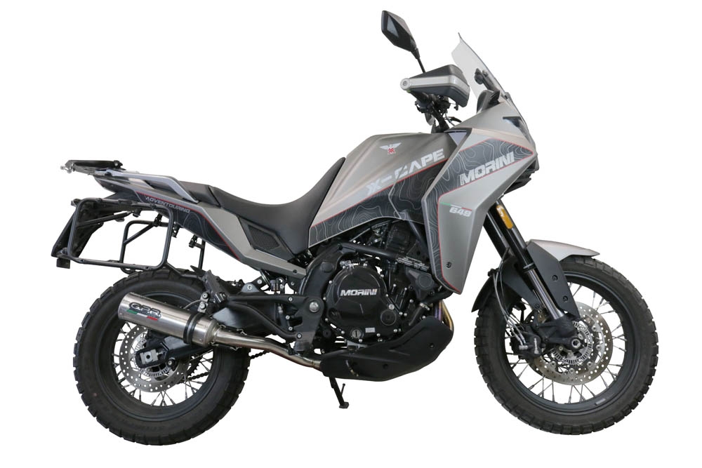 GPR escape compatível com  Moto Morini X-CAPE 650 2021-2024, M3 Inox , Escape homologado semi-completo com db killer removível e com catalisador 