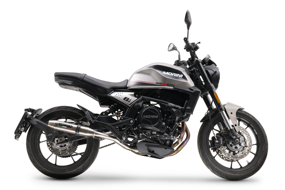 Escape compatível com Moto Morini Seiemmezzo Scr 2022-2024, Deeptone Inox, Escape homologado semi-completo com db killer removível e com catalisador 