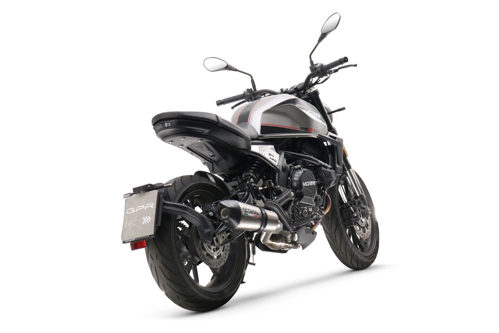 GPR escape compatível com  Moto Morini Seiemmezzo Scr 2022-2024, New Grand Prix Evo Titanium, Escape homologado semi-completo com db killer removível e com catalisador 