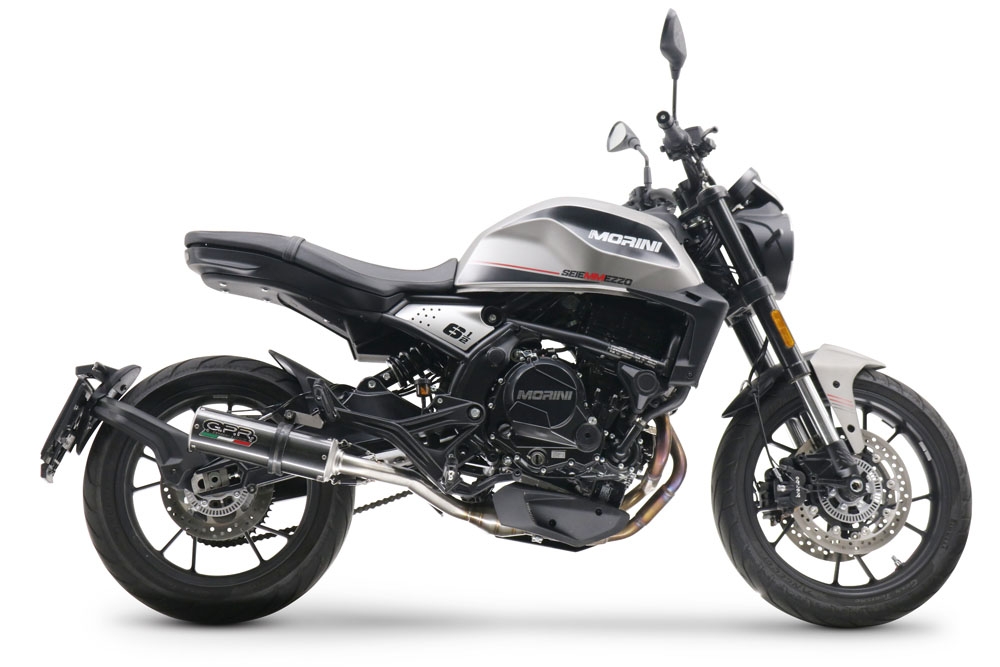 Escape compatível com Moto Morini Seiemmezzo Str 2022-2024, M3 Poppy , Escape homologado semi-completo com db killer removível e com catalisador 