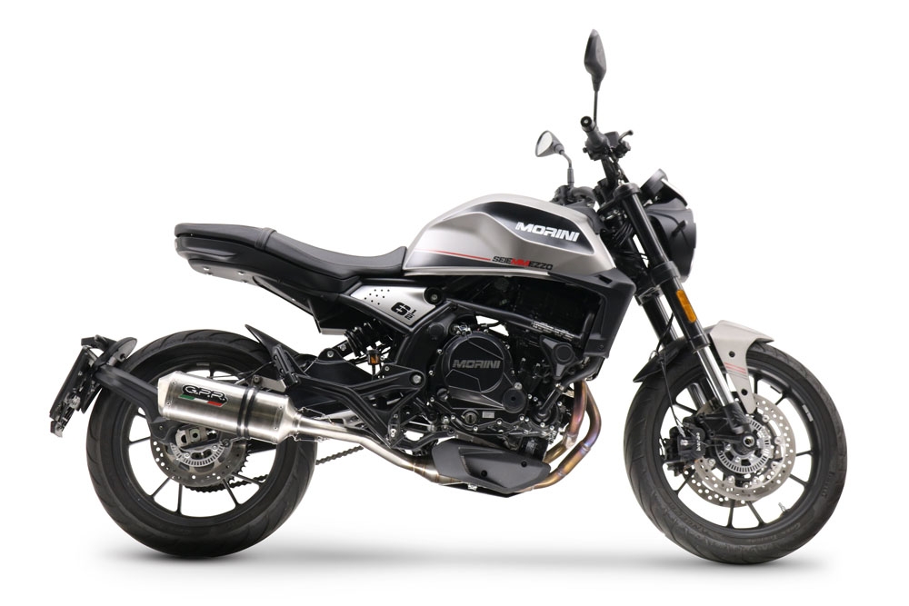 GPR escape compatível com  Moto Morini Seiemmezzo Str 2022-2024, Satinox , Escape homologado semi-completo com db killer removível e com catalisador 