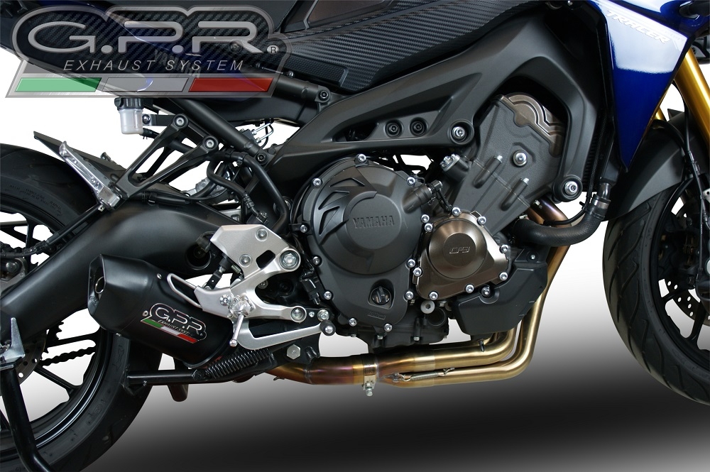 Escape compatível com Yamaha Mt-09 Tracer 900 2017-2020, Furore Evo4 Nero, Sistema homologado com catalisador linha completa, silencioso mais coletor 