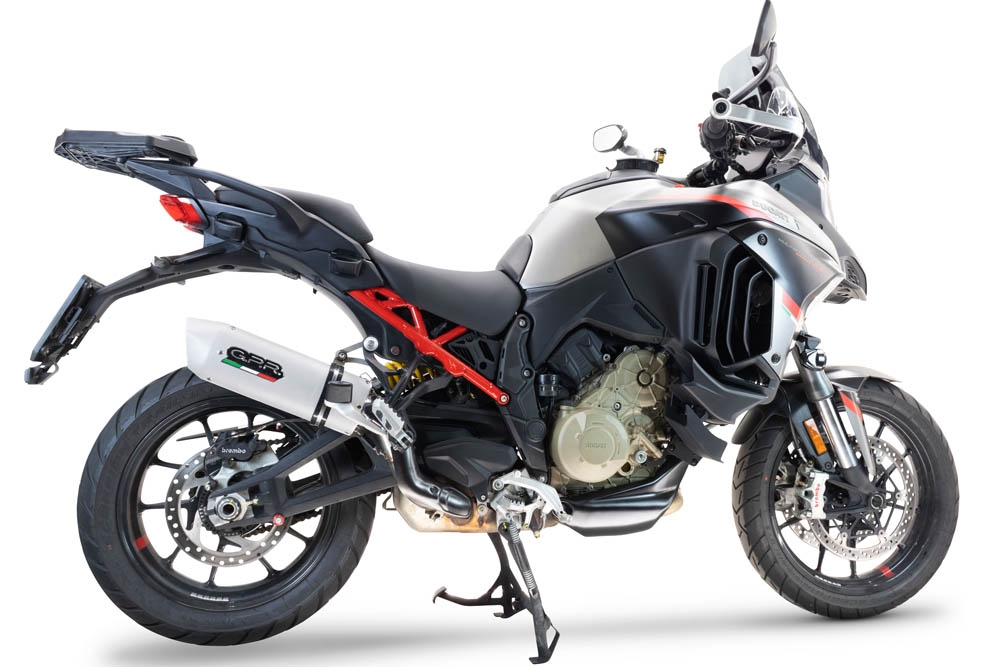 Escape compatível com Ducati Multistrada V4 - S 2022-2024, Albus Evo4, Escape legal, homologado, silenciador com db killer removível e tubo de ligação específico 