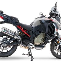 Escape compatível com Ducati Multistrada V4 Grand Tour 2024-2025, Dual Inox, Escape legal, homologado, silenciador com db killer removível e tubo de ligação específico 