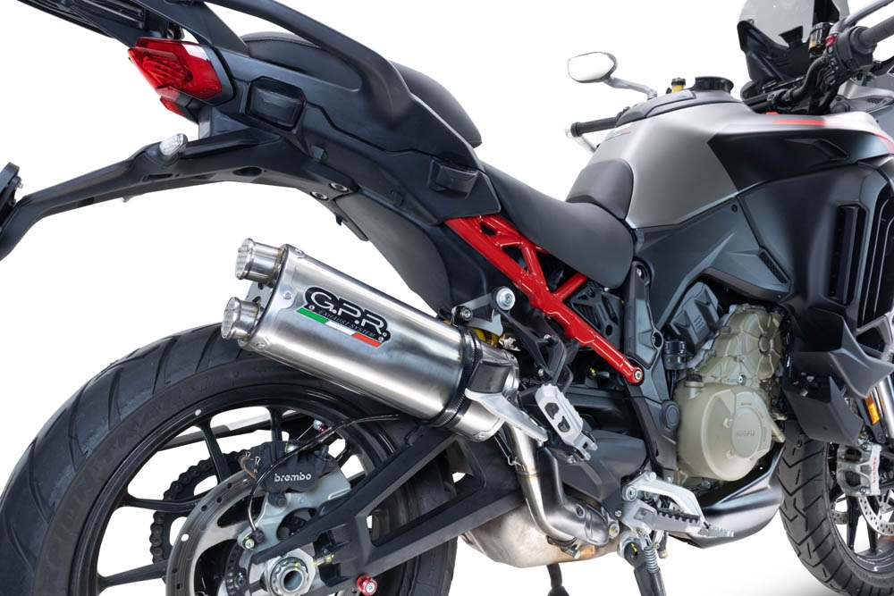 Escape compatível com Ducati Multistrada V4 Grand Tour 2024-2025, Dual Inox, Escape legal, homologado, silenciador com db killer removível e tubo de ligação específico 