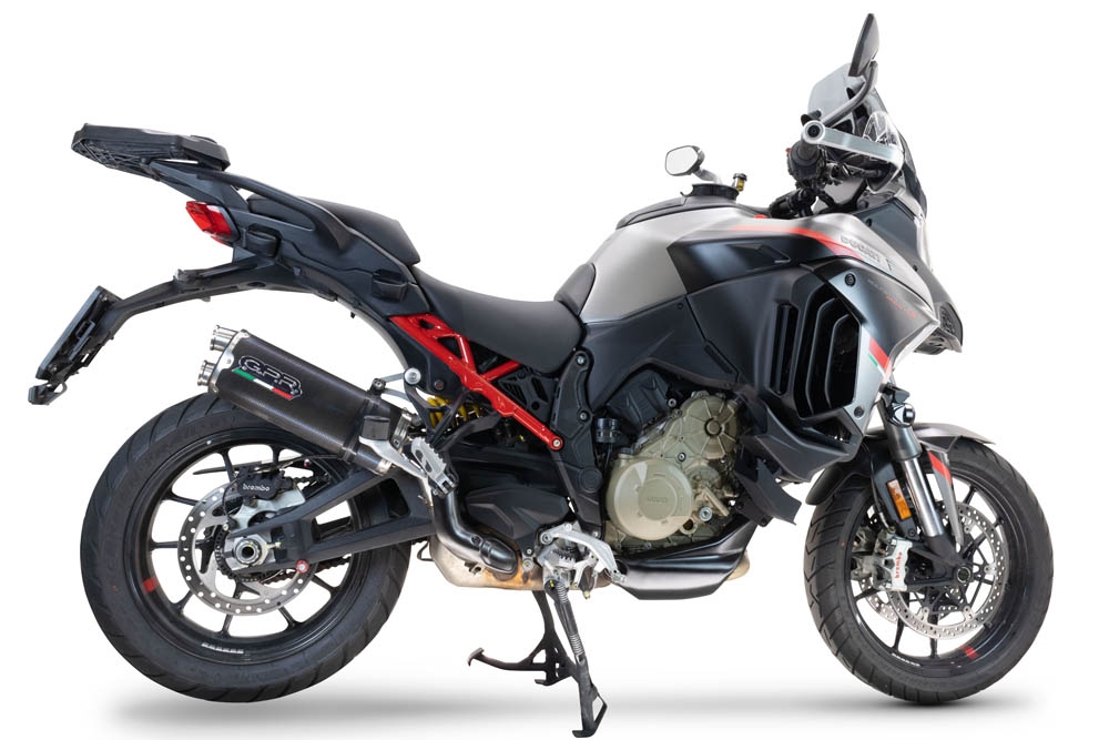 Escape compatível com Ducati Multistrada V4 - S 2022-2024, Dual Poppy, Escape legal, homologado, silenciador com db killer removível e tubo de ligação específico 