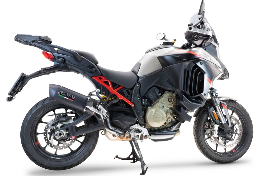 Escape compatível com Ducati Multistrada V4 - S 2022-2024, Furore Evo4 Nero, Escape legal, homologado, silenciador com db killer removível e tubo de ligação específico 
